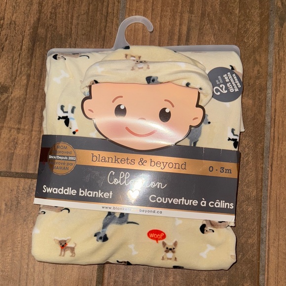 Blankets & Beyond" brand swaddle blanket for babies aged 0-3 months cute puppies - Picture 1 of 5